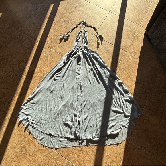 Rare Free People Look Into The Sun Maxi Dress Rainy Day Blue Size XS - Picture 8 of 10